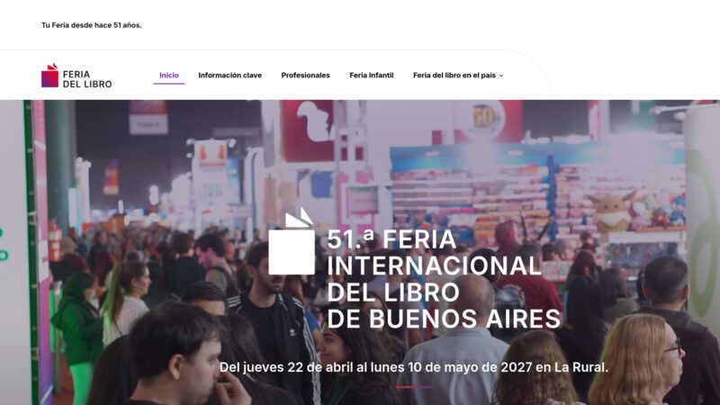 Captura del sitio de Feria Internacional del Libro