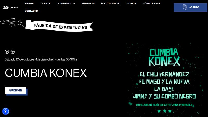 Captura del sitio de CC Konex